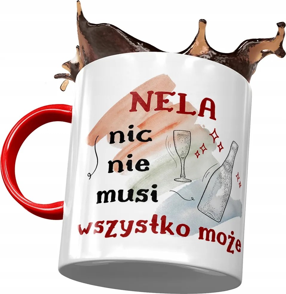 Piros Bögre Neli Feleség Barátnő Ajándék Nyomtatott Fotóval