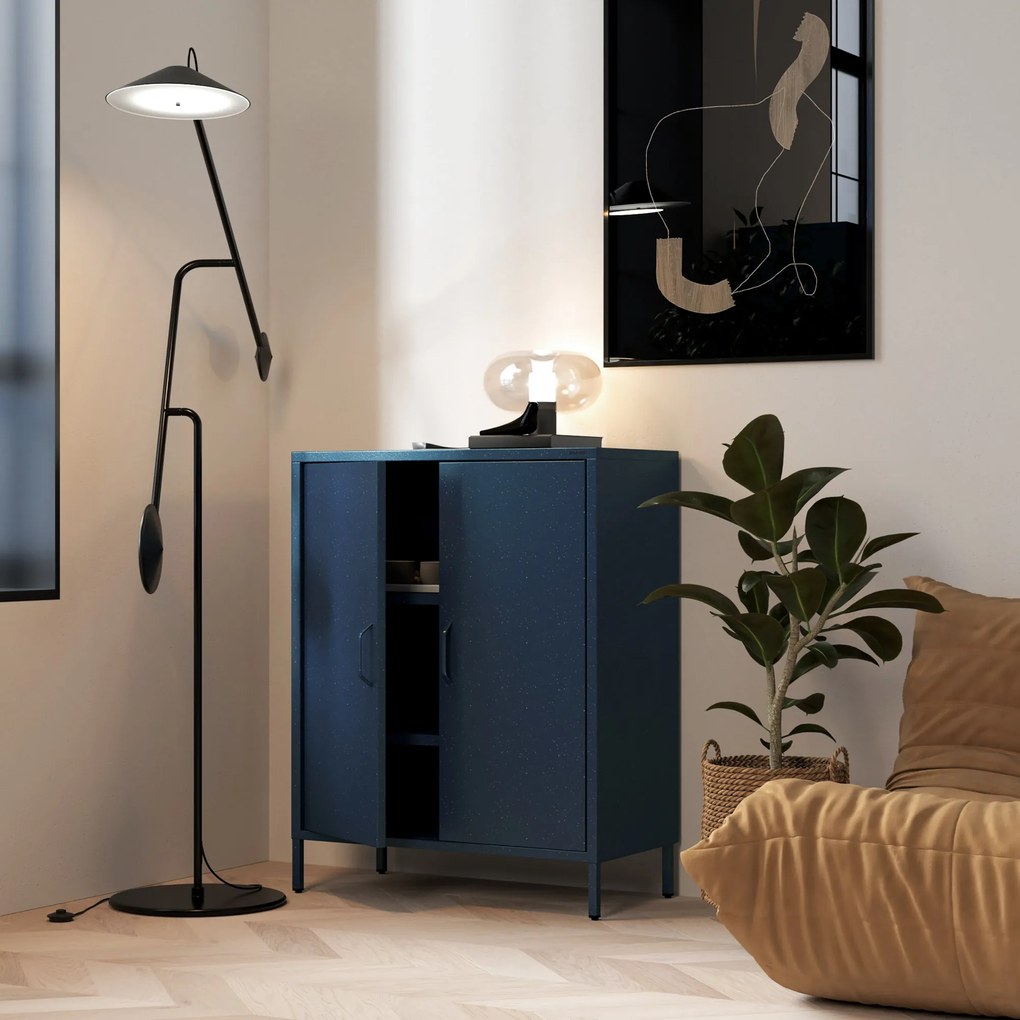 Szafka z półkami VITO, 800 x 1015 x 400 mm, Modern: granatowa