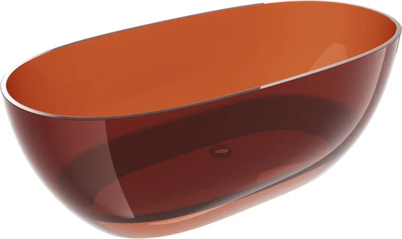 Mexen Pure earth szabadon álló áttetsző kád 170 x 80 cm, krómozott leeresztő - 58071708005