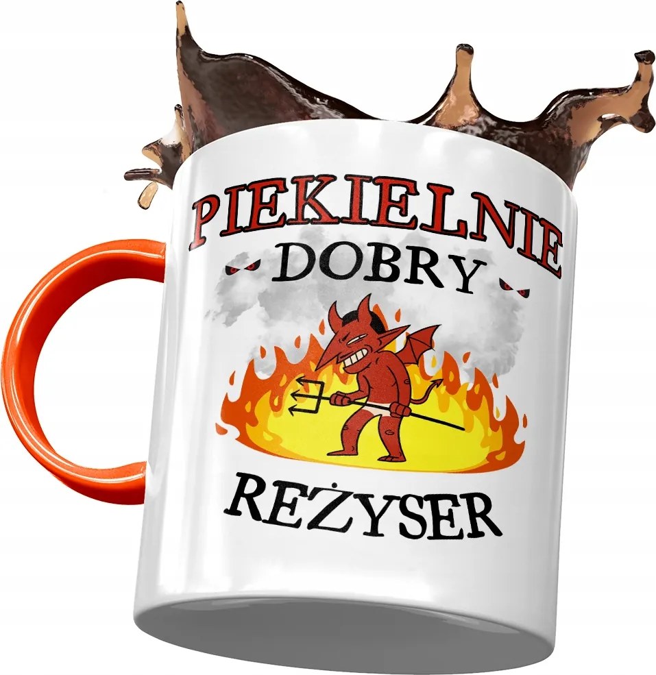 Narancssárga bögre a rendezőnek Pokolian jó, fényképes nyomattal