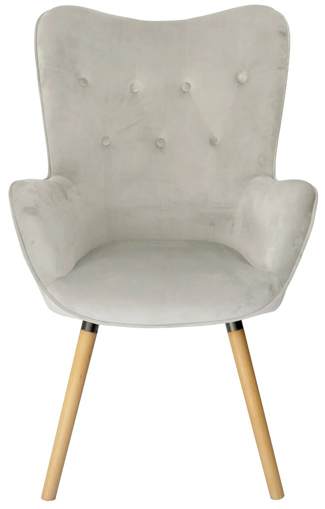 Világosszürke bársonyszék COZY