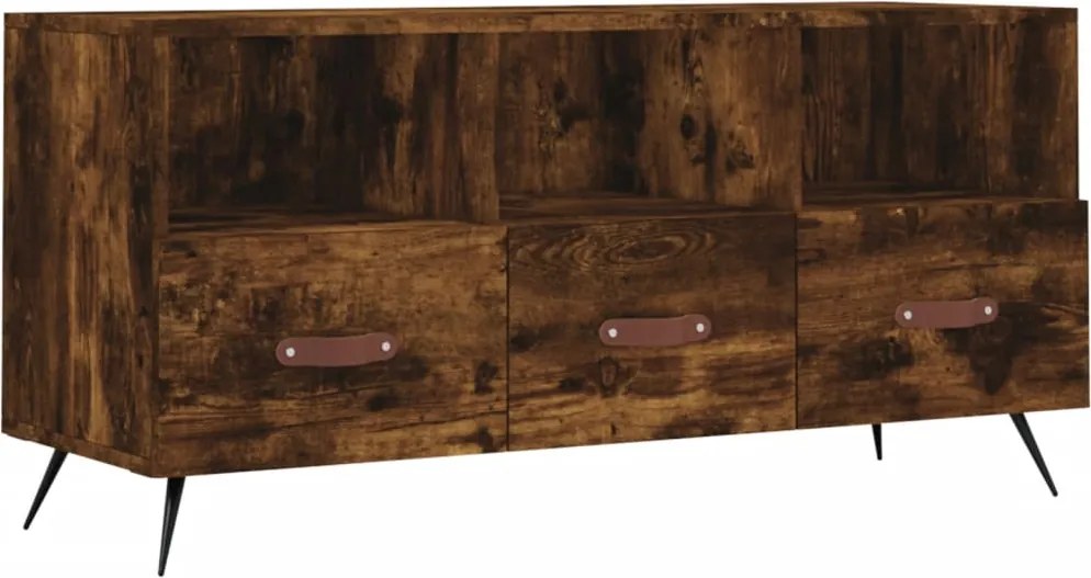 vidaXL füstös tölgy színű szerelt fa TV-szekrény 102 x 36 x 50 cm