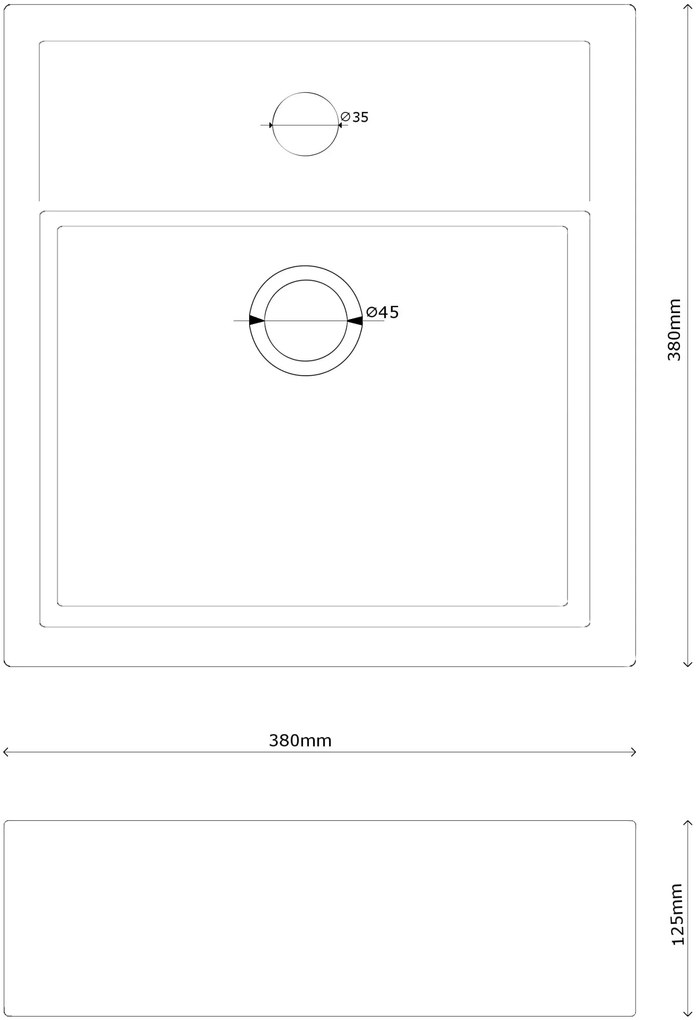 Gamma Biwu, asztali mosdó 380x380x125 mm, fényes fehér, GMA-UC-BIWU