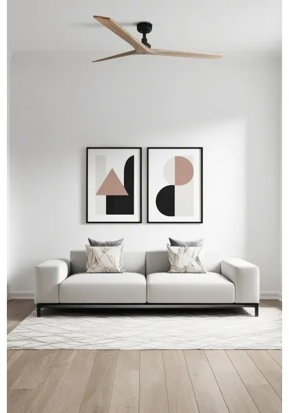 FARO 34282 -Mennyezeti ventilátor KLIM L fenyő/fekete átm. 150 cm+ távirányítás