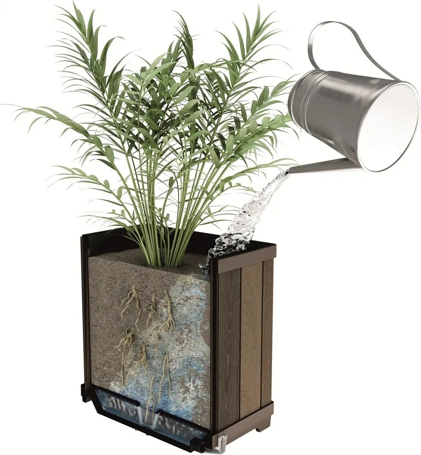 Keter Deco Square virágcserép 45,5 x 45,5 x 45,5cm, barna