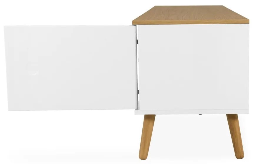 Dot fehér TV-állvány tölgyfa dekorral, szélesség 192 cm - Tenzo