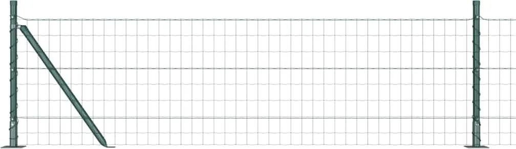 vidaXL Kerítés oszlopokkal Zöld 0,4 x 25 m Acél és PVC
