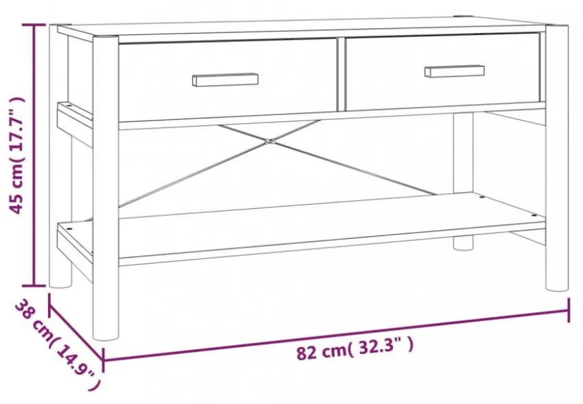fekete szerelt fa TV-szekrény 82x38x45 cm
