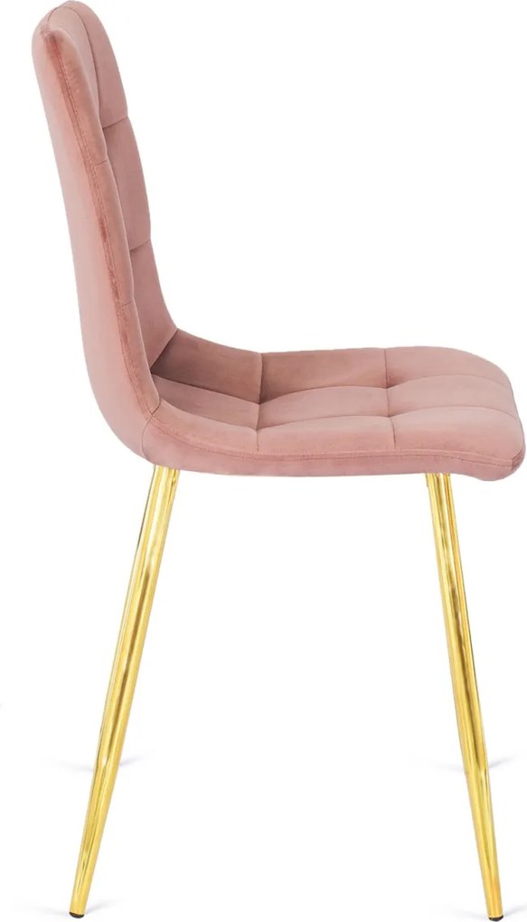 Szék rózsaszín színben, bársony kárpittal. YORK