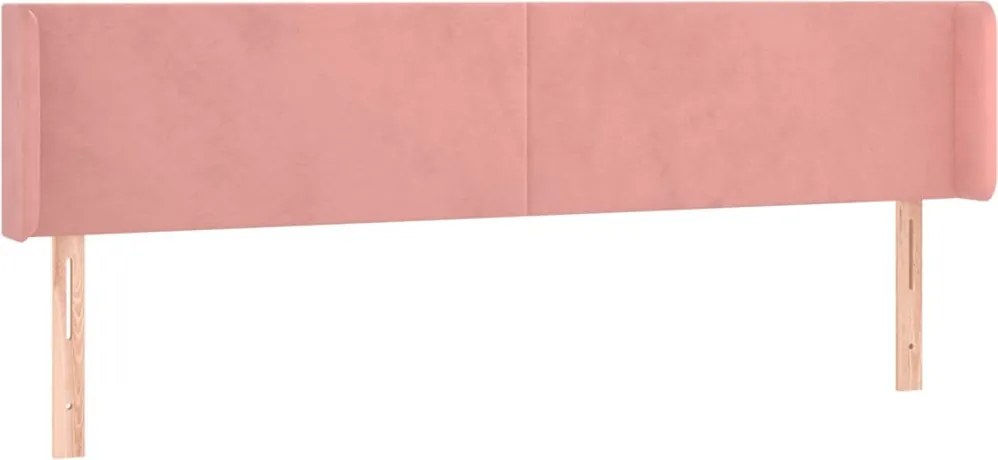 rózsaszín bársony LED-es fejtámla 203x16x78/88 cm