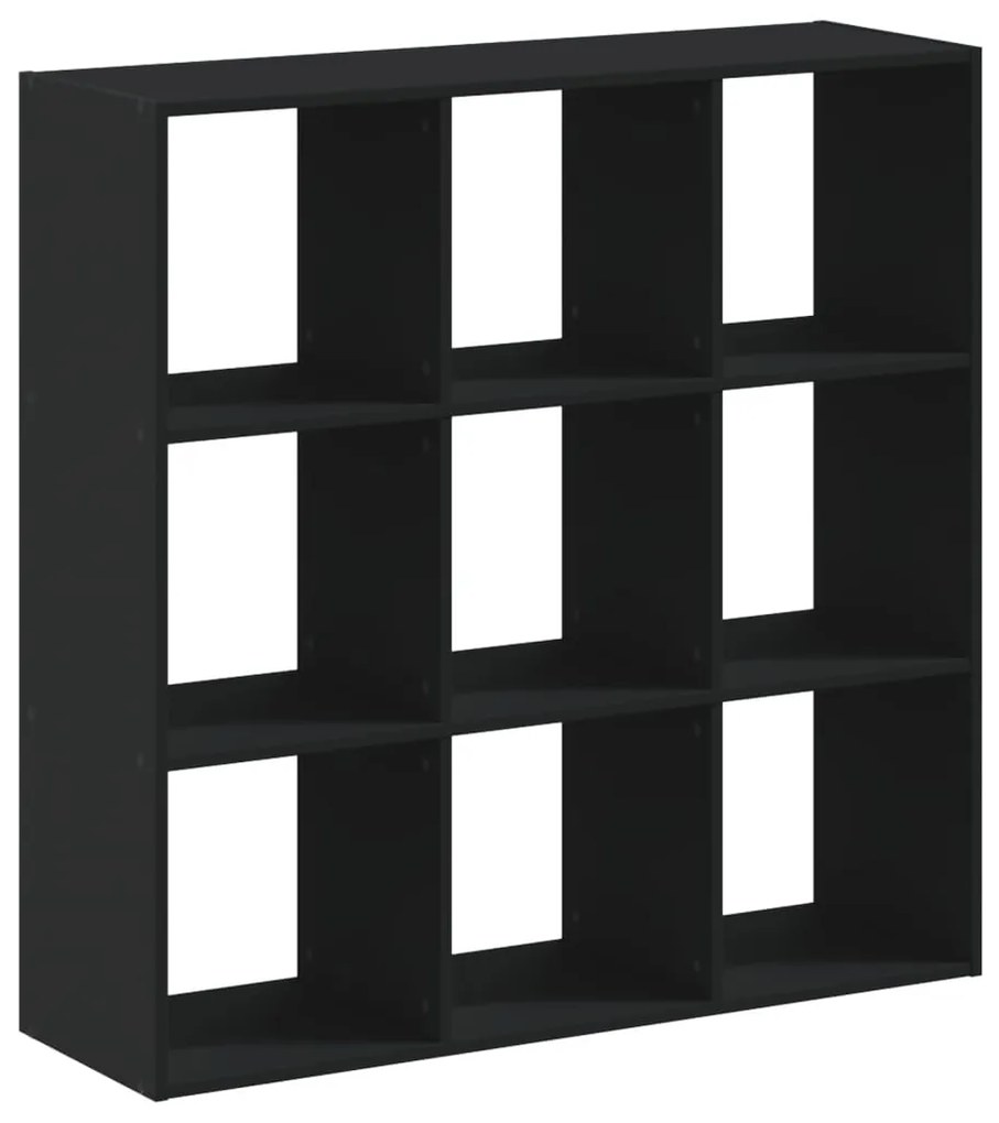fekete szerelt fa könyvszekrény 102 x 32 x 102 cm