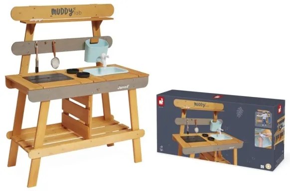 Janod - Kültéri fa játékkonyha MUDDY LAB