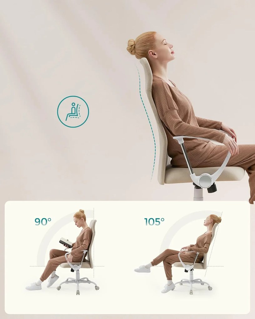 SONGMICS irodai szék, ergonomikus szék cappuccino bézs színben