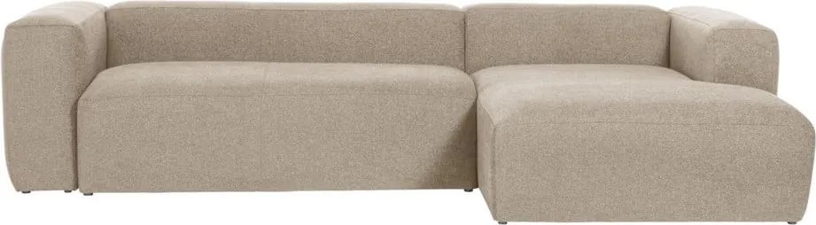 Bézs sarokkanapé (jobb oldali) Blok – Kave Home