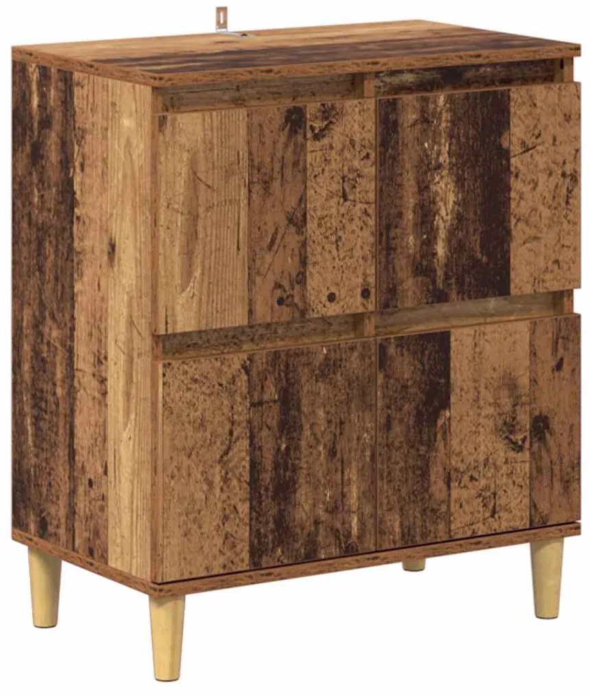 Oldalszekrények 3 pcs Öreg fa 60 x 35 x 70 cm Faanyag