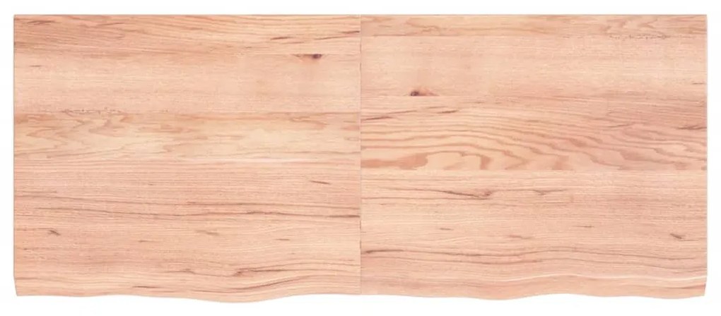 világosbarna kezelt tömör tölgyfa fali polc 120 x 50 x (2-4) cm