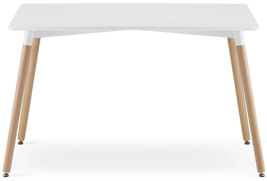 Étkezőgarnitúra 1 + 4, fehér ADRIA asztal 120x80 cm + bézs BALI MARK szék bükk lábakkal