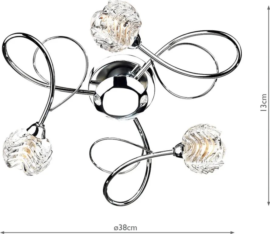 Dar Lighting ZELDA ZEL5350 Plafonlámpa 3x40W/G9 IP20