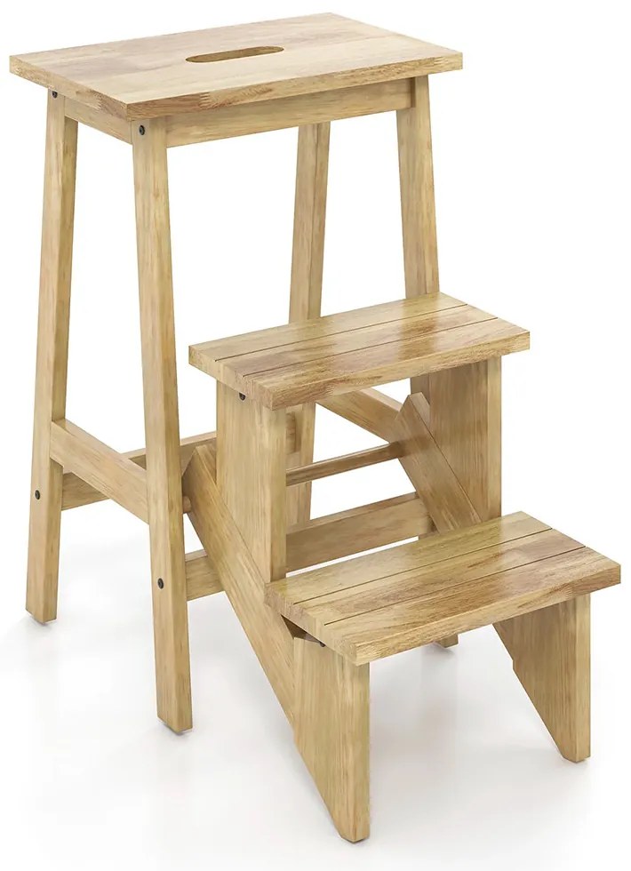 Összecsukható 3 fokos fellépő, natúr