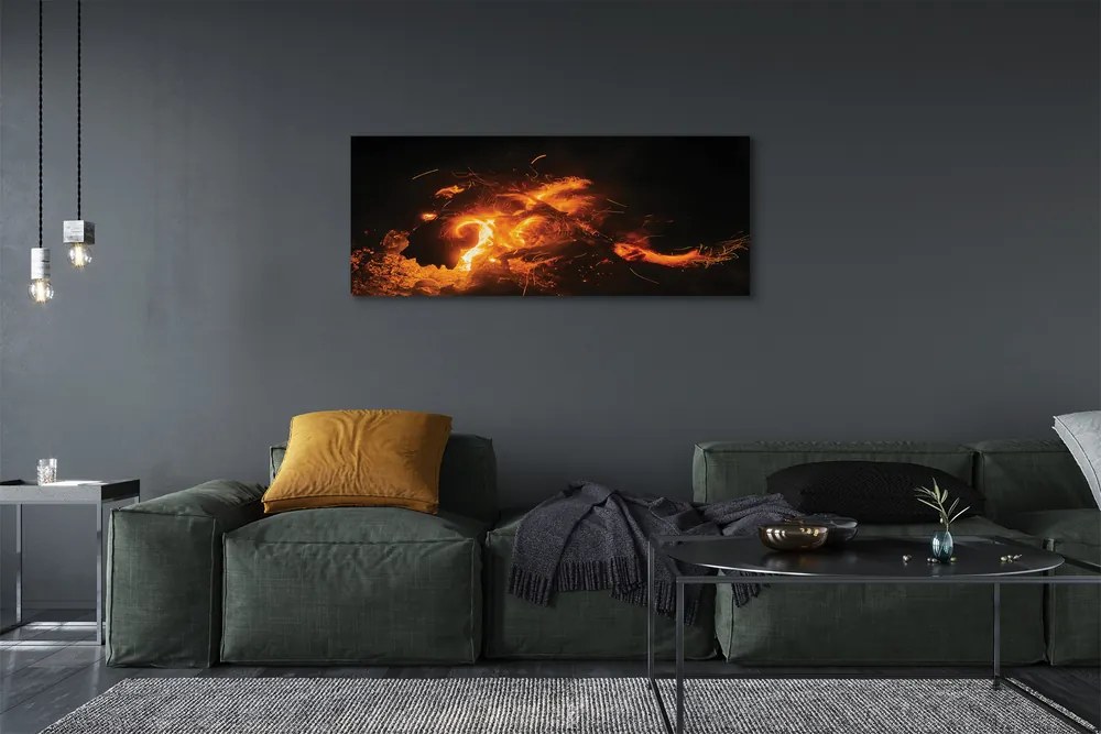 Canvas képek tűz sárkány 125x50 cm