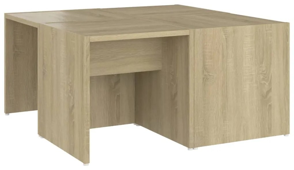 4 db sonoma tölgy színű szerelt fa dohányzóasztal 33x33x33 cm