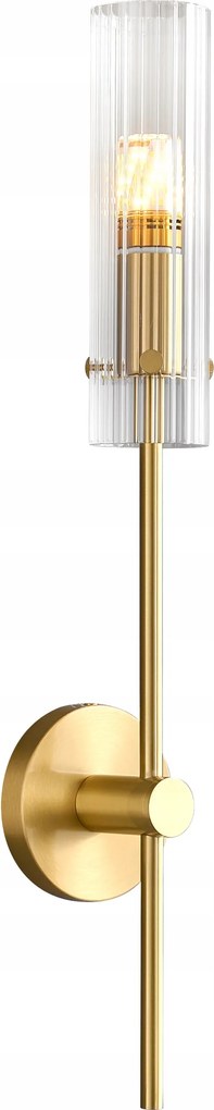 Antora fali lámpa 55 cm hengeres átlátszó üveg elegáns arany