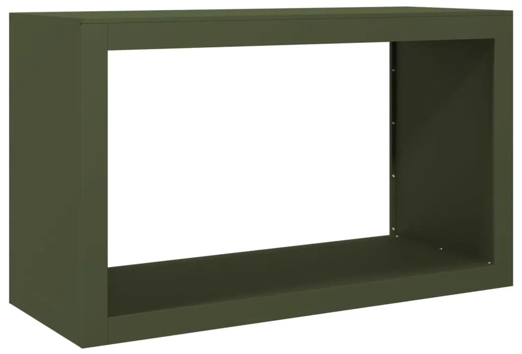 zöld acél tűzifatároló 100 x 40 x 60 cm