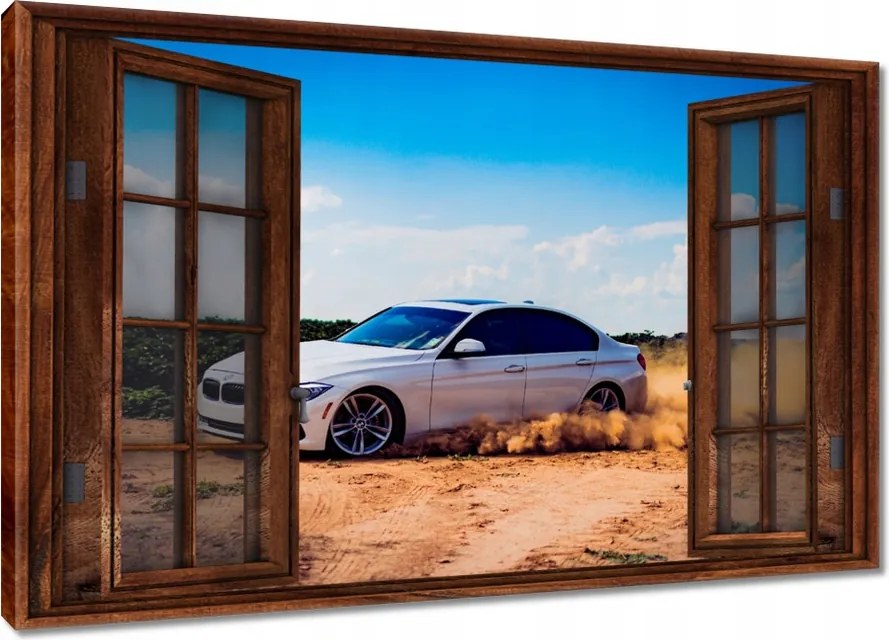 Vászonkép 60x40 Bmw Drift a homokban