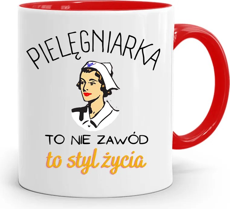 Piros Bögre Ápolónőnek Egy Életstílus, fényképes nyomtatással