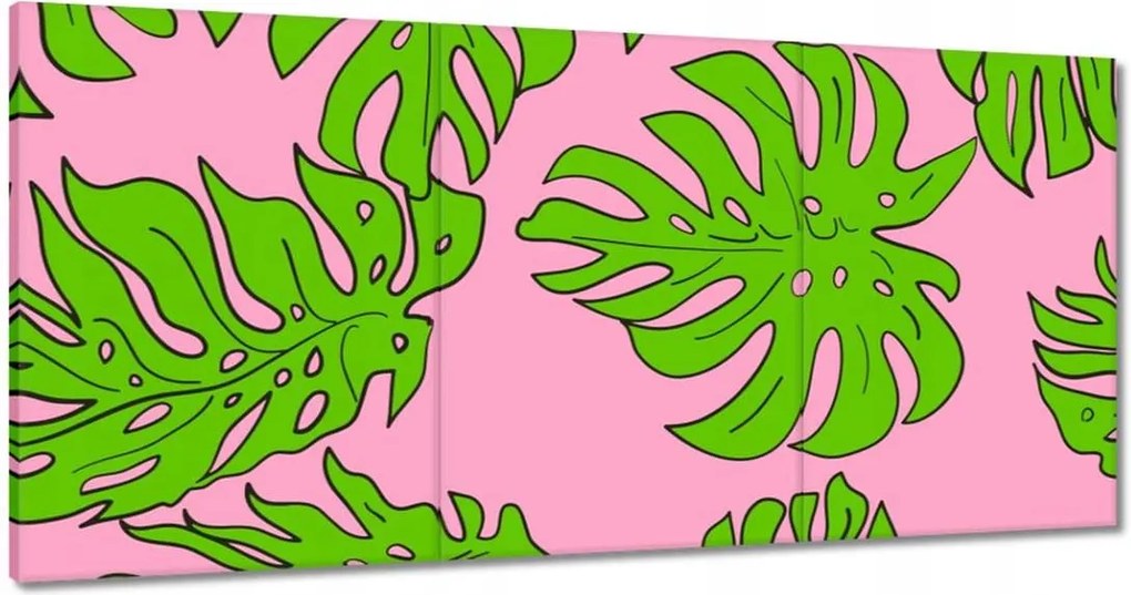 Vászonkép 120x60 Monstera Zöld Rózsa