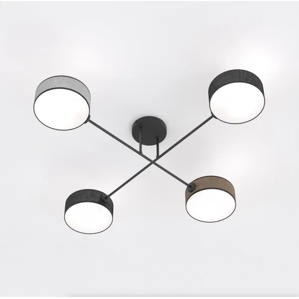 Felületre szerelhető csillár MAGA 4xE14/10W/230V fekete/barna/szürke