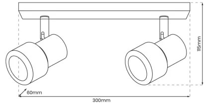 Spotlámpa CINO 2xGU10/8W/230V fehér