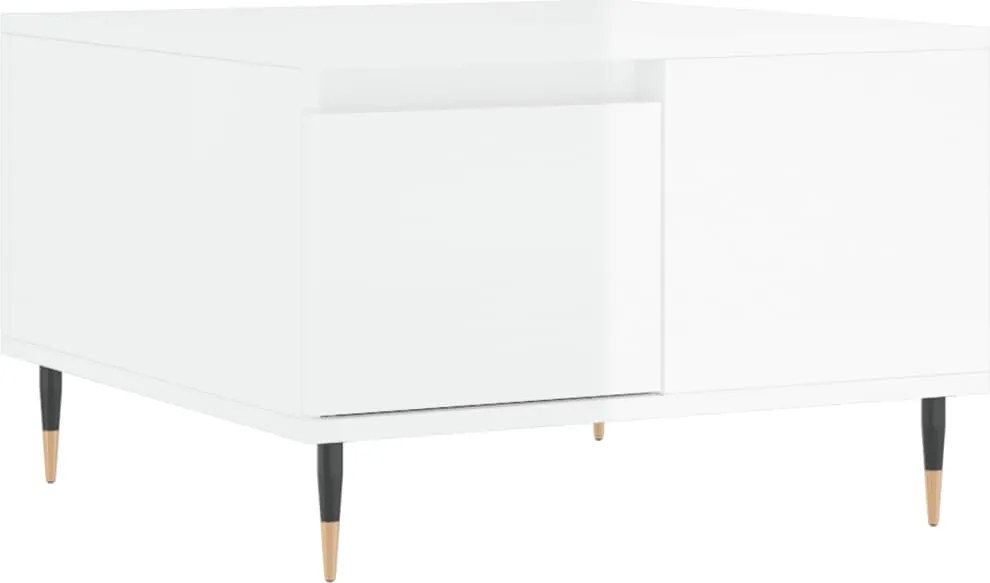 vidaXL magasfényű fehér szerelt fa dohányzóasztal 55 x 55 x 36,5 cm
