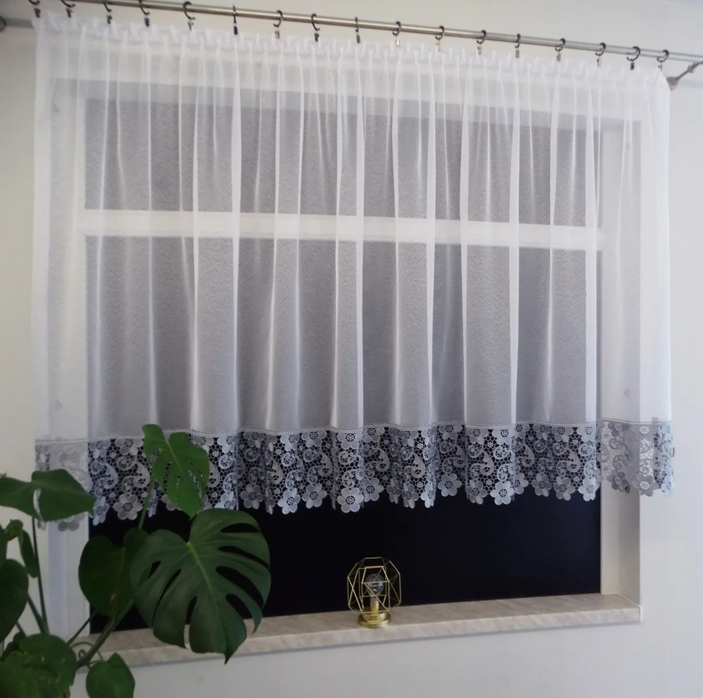 Mg Függöny Enzo fehér gipiura Hamutartó 1 egyenes 300x120 szalag