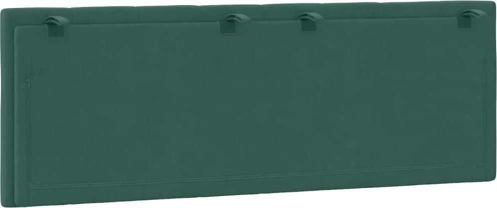 sötétzöld bársony fejtámla párna Hanko 140 cm