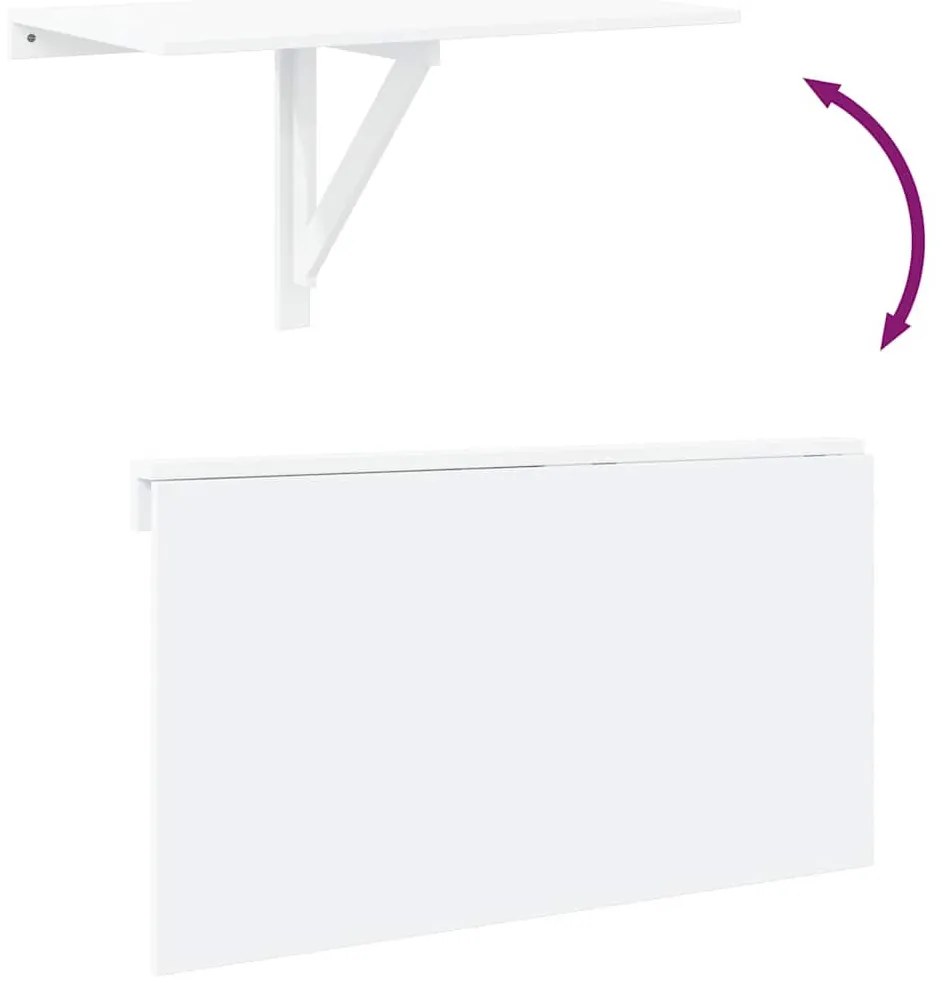 összecsukható fehér fali asztal 100 x 60 cm