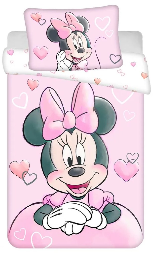 Jerry Fabrics Gyermek pamut ágynemű Minnie Powder pink