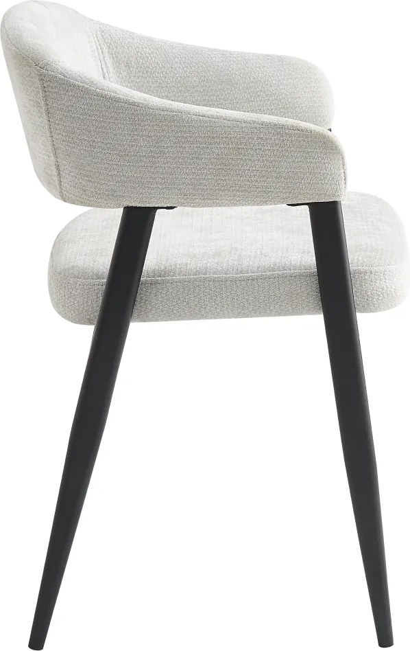 Dizájner étkezőszék, világosszürke/fekete, NIZAR TYP 2