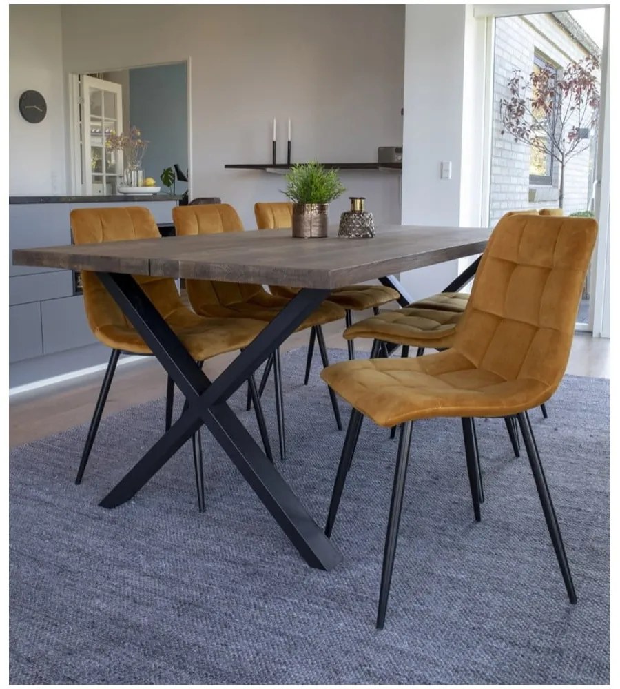 Middelfart 2 db étkezőszék mustársárga bársony huzattal - House Nordic