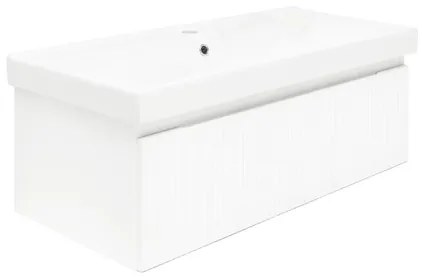 SAT Evolution Fürdőszobaszekrény mosdóval 98x30x44,8 cm fehér matt SATEVO100WMU1