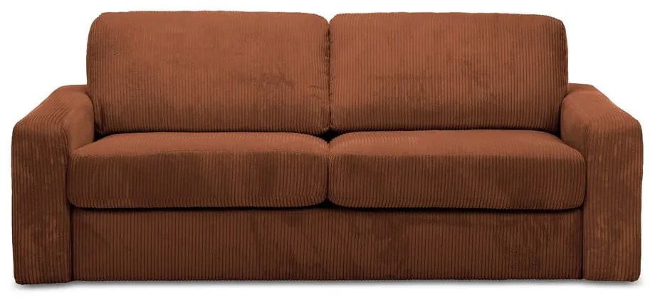 Terrakotta színű kordbársony kinyitható kanapé 195 cm Nona – Makamii