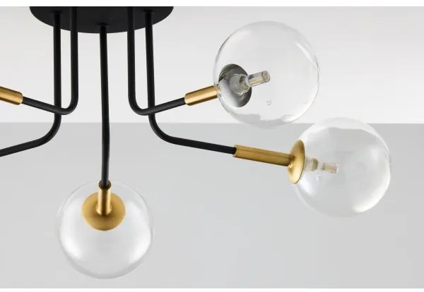 Jupiter 2040 - Felületre szerelhető csillár BURANO 5xG9/10W/230V fekete/arany/átlátszó