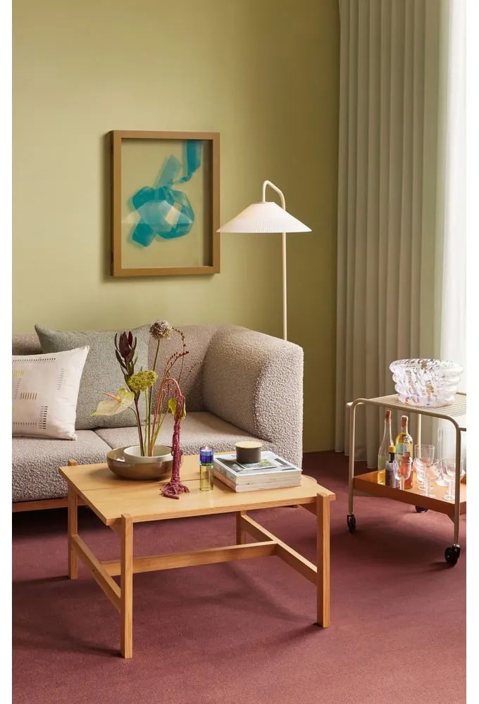 Natúr színű dohányzóasztal tölgyfa dekoros asztallappal 80x80 cm Dash – Hübsch