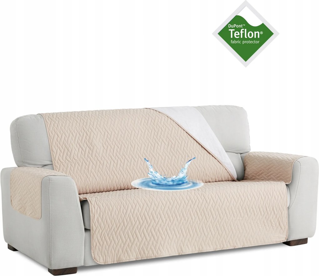 Vízálló ágytakaró kétszemélyes kanapéhoz teflon védő kapa bézs 110 cm