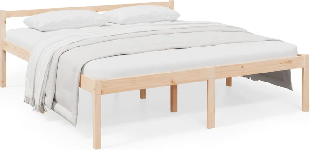 vidaXL tömör fenyőfa ágy időseknek 200 x 200 cm