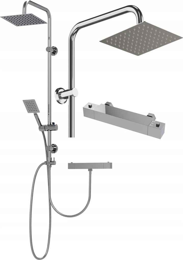 Zuhanyszett Falra Szerelhető Esőztető Csaptelep Termosztát Fürdőszoba Tugela