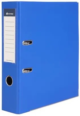 Iratrendező, 75 mm, A4, PP/karton, élvédő sínnel, VICTORIA OFFICE, Basic, királykék (IDI75KK)