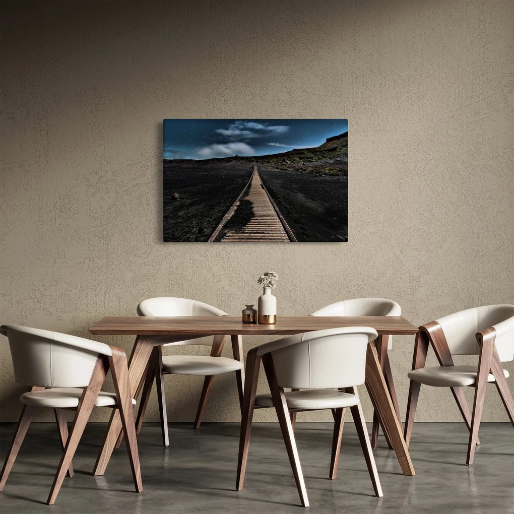 Egy kép a fa útról alkonyatkor (90x60 cm)