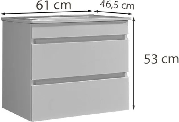 Cube 60 Fürdőszoba alsó szekrény mosdóval