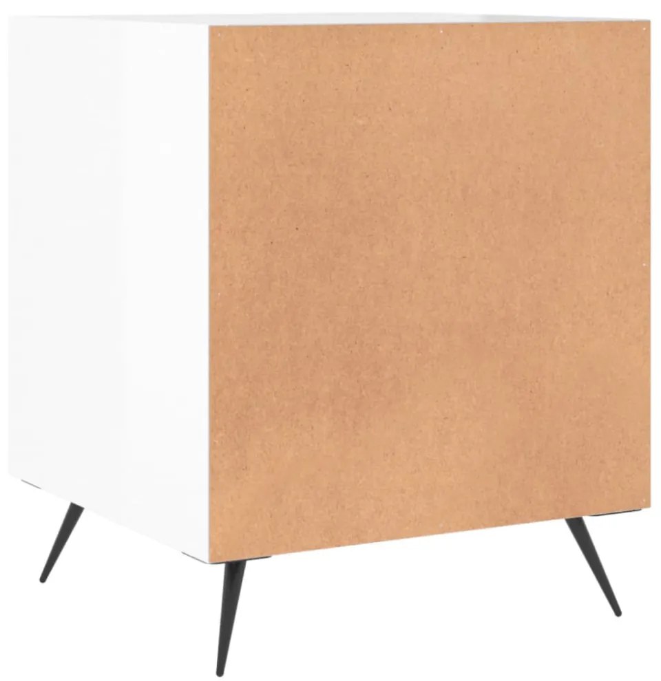 vidaXL magasfényű fehér szerelt fa éjjeliszekrény 40 x 40 x 50 cm